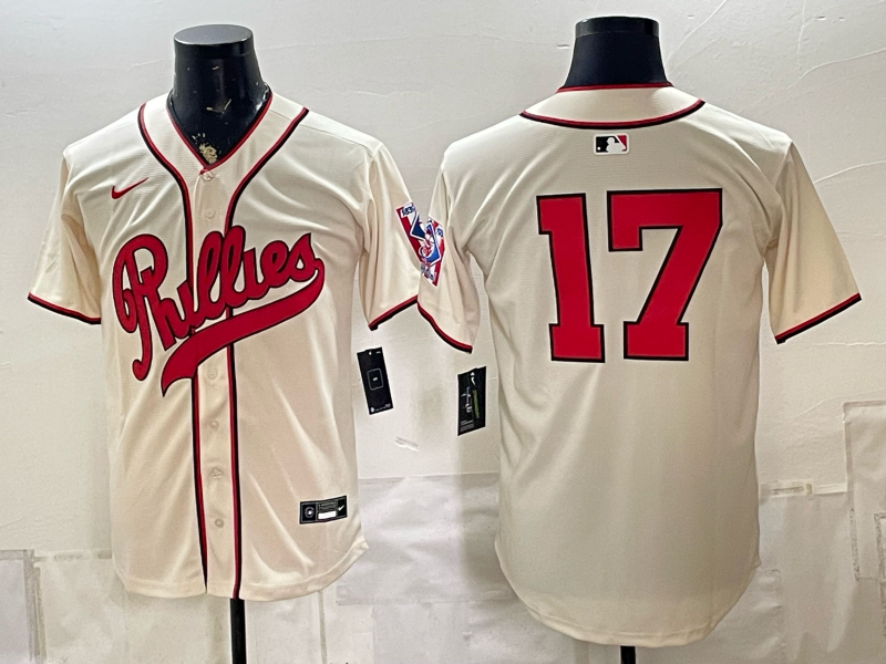 Men 2026 Philadelphia Phillies #17 cream Game Nike MLB Jersey 082600->philadelphia phillies->MLB Jersey
